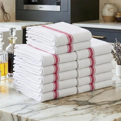 6-Pack/12-Pack Cotton Kitchen Towels, Soft Absorbent Dish Towels, 15 x 25 Inch