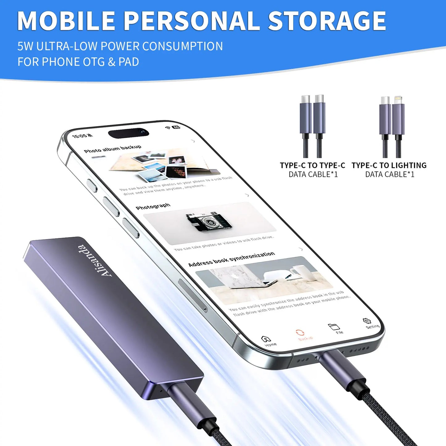 1TB USB Flash Drive High-Speed USB 3.0 External Storage for iPhone Android PC Mac Foldable Design Easy Connectivity summerwins