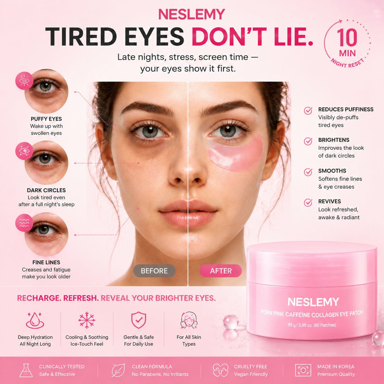 ✨Buy 1 Get 1 Free： Pink Collagen Balm & Eye Mask✨