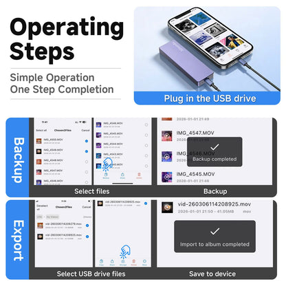 1TB USB Flash Drive High-Speed USB 3.0 External Storage for iPhone Android PC Mac Foldable Design Easy Connectivity summerwins