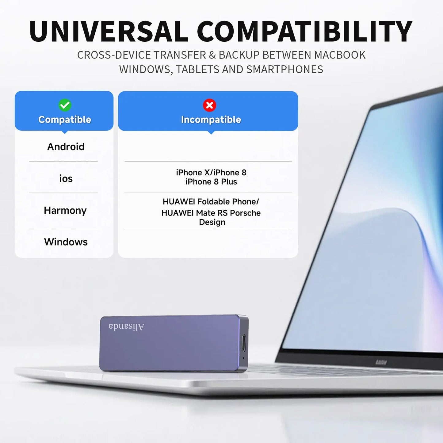 1TB USB Flash Drive High-Speed USB 3.0 External Storage for iPhone Android PC Mac Foldable Design Easy Connectivity summerwins