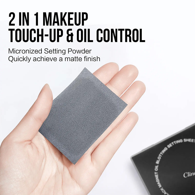 Clinclii 2-in-1 Oil Blotting Sheets with Powder