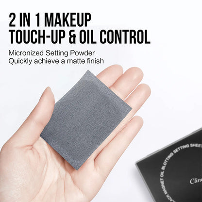 Clinclii 2-in-1 Oil Blotting Sheets with Powder