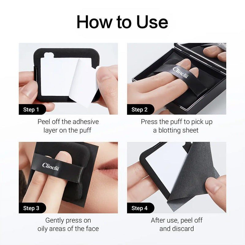 How to use Clinclii oil blotting sheets with powder compact