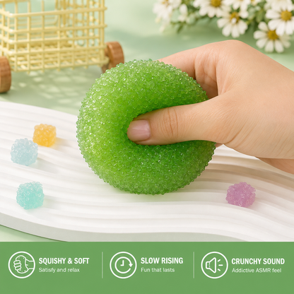 Creator Exclusive – Handmade Crystal Mochi Dumpling Squishy, Soft Silicone Sensory Fidget Toy for Stress Relief, Anxiety & ADHD, Teen Gift – Free Shipping