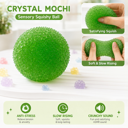 Creator Exclusive – Handmade Crystal Mochi Dumpling Squishy, Soft Silicone Sensory Fidget Toy for Stress Relief, Anxiety & ADHD, Teen Gift – Free Shipping