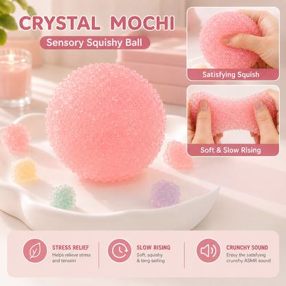 Creator Exclusive – Handmade Crystal Mochi Dumpling Squishy, Soft Silicone Sensory Fidget Toy for Stress Relief, Anxiety & ADHD, Teen Gift – Free Shipping