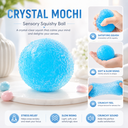 Creator Exclusive – Handmade Crystal Mochi Dumpling Squishy, Soft Silicone Sensory Fidget Toy for Stress Relief, Anxiety & ADHD, Teen Gift – Free Shipping