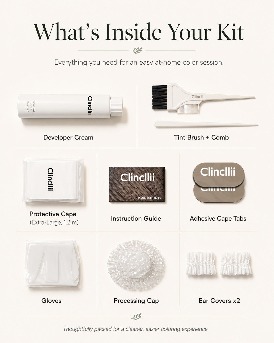 Clinclii Easy At-Home Ammonia-Free Botanical Hair Color Gel-Cream