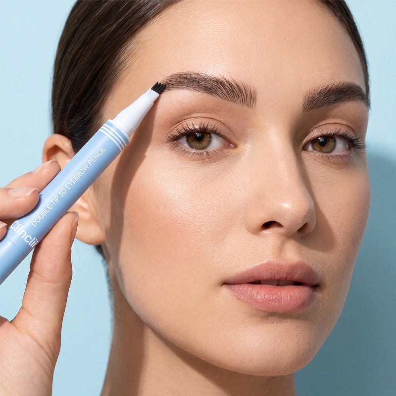Waterproof 2-in-1 Micro-Fork Eyebrow Pen & Tinted Brow Gel – Natural Hair-Like Strokes with Shaping Brush