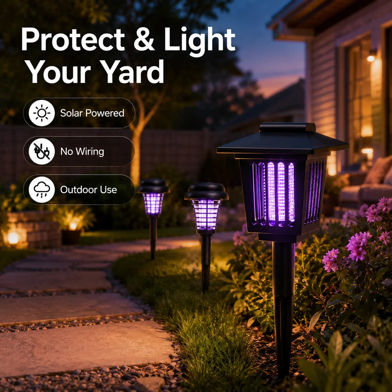 Mosquito Zapper Stake Light – Outdoor Bug Zapper & Pathway Garden Lamp