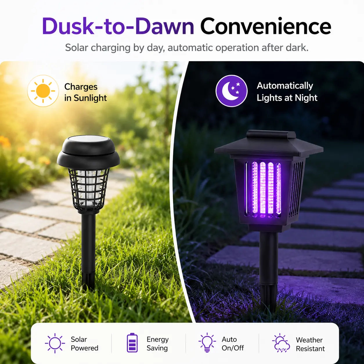 Mosquito Zapper Stake Light – Outdoor Bug Zapper & Pathway Garden Lamp