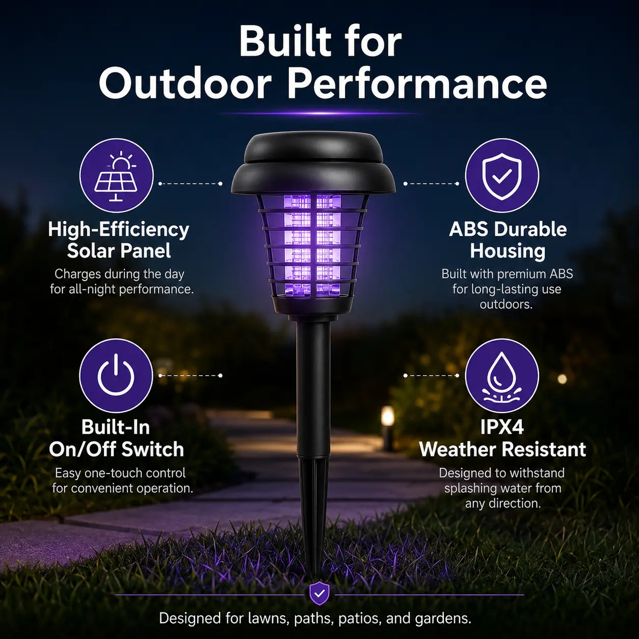 Mosquito Zapper Stake Light – Outdoor Bug Zapper & Pathway Garden Lamp