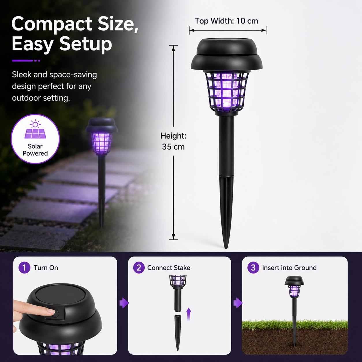 Mosquito Zapper Stake Light – Outdoor Bug Zapper & Pathway Garden Lamp