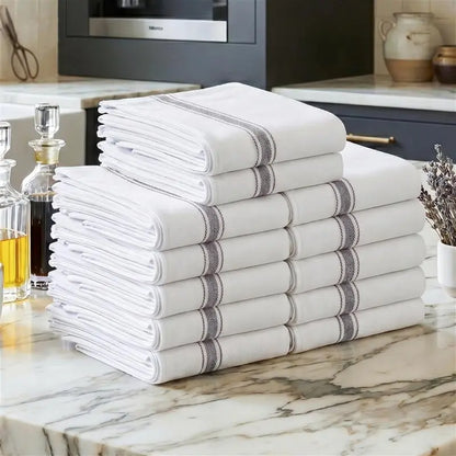 6-Pack/12-Pack Cotton Kitchen Towels, Soft Absorbent Dish Towels, 15 x 25 Inch