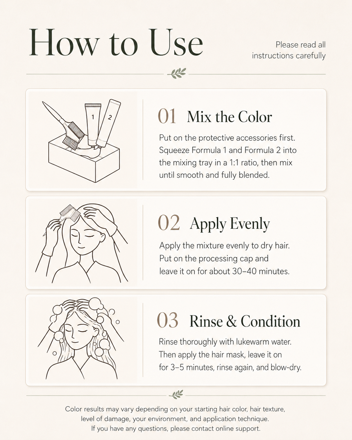 How to use Clinclii at-home hair color gel-cream in three simple steps